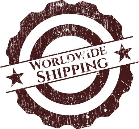Worldwide Shipping with rubber seal texture