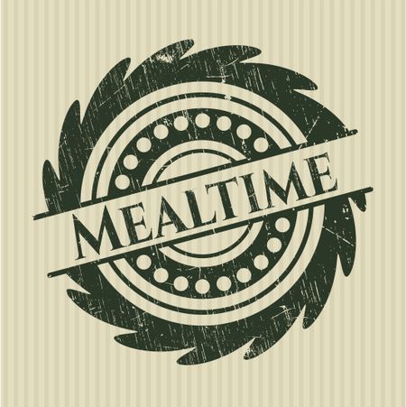 Mealtime rubber stamp with grunge texture