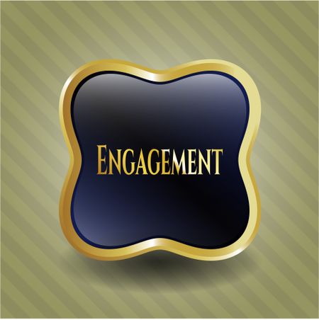 Engagement gold emblem or badge