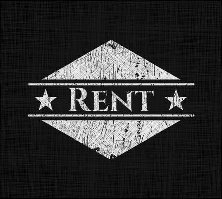 Rent chalk emblem written on a blackboard