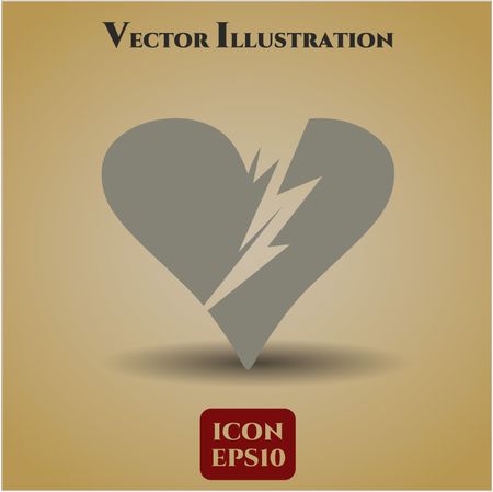 Broken heart vector icon or symbol