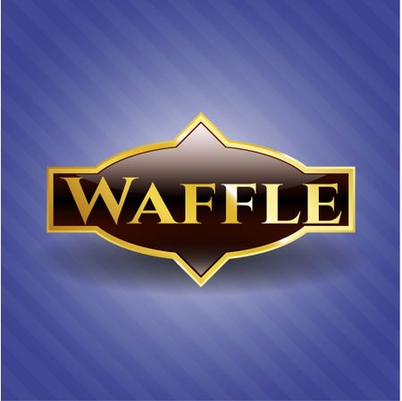 Waffle golden badge or emblem