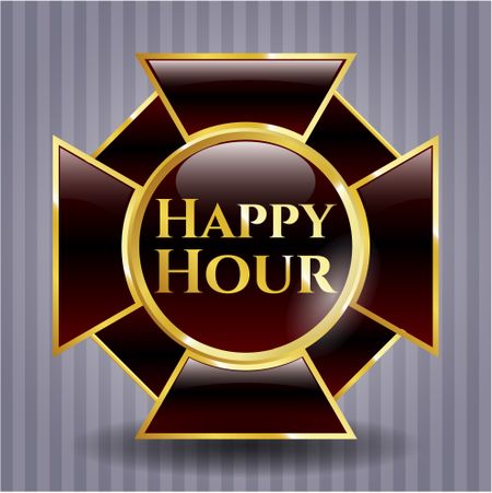 Happy Hour gold shiny emblem