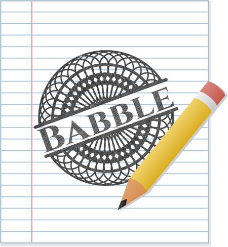 Babble emblem with pencil effect