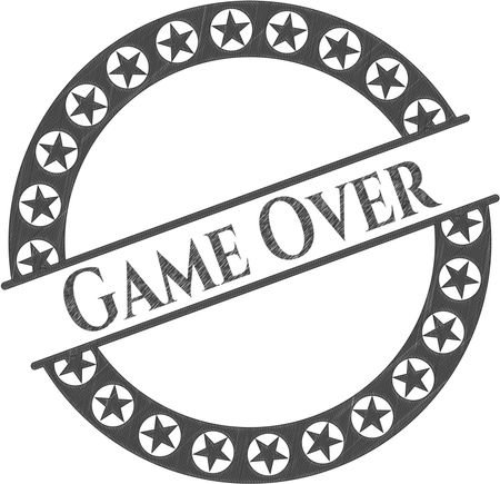 Game Over drawn with pencil strokes