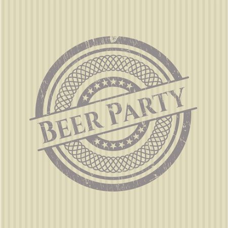 Beer Party rubber stamp with grunge texture