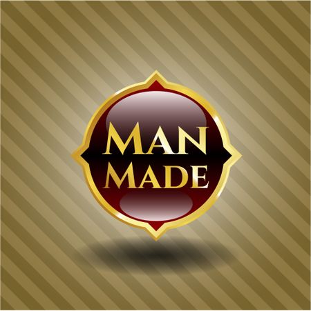 Man Made golden badge or emblem