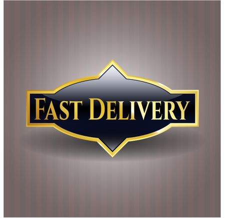 Fast Delivery golden badge or emblem