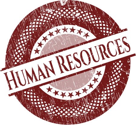 Human Resources rubber stamp with grunge texture