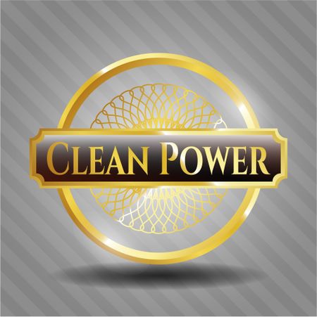 Clean Power golden emblem