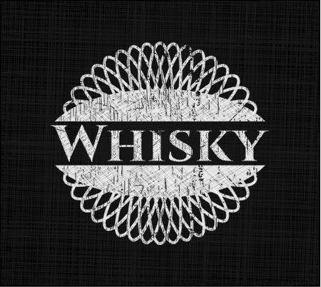 Whisky on blackboard