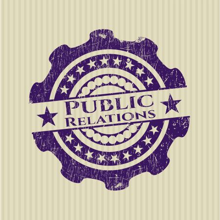 Public Relations rubber seal with grunge texture