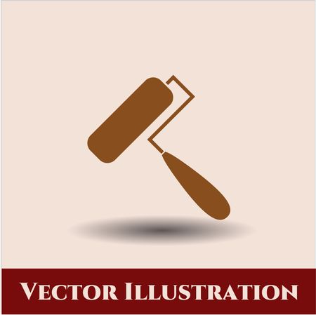 Roller brush vector icon