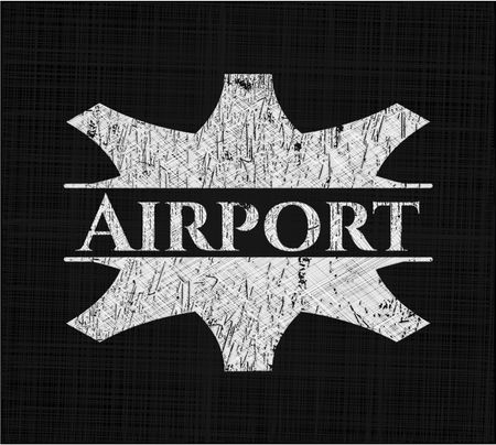 Airport chalk emblem written on a blackboard