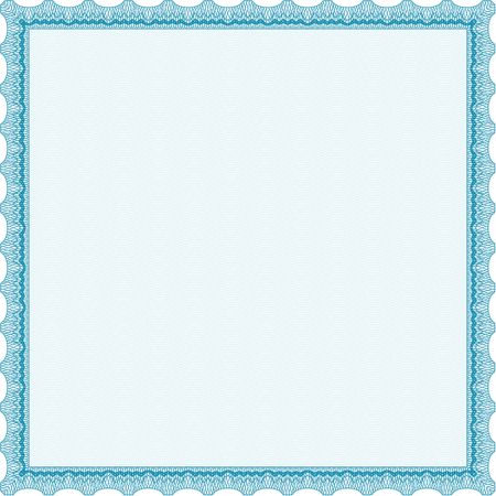 Sample certificate or diploma. Vector certificate template. Retro design. With complex linear background. Light blue color.