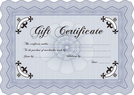 Modern gift certificate template. Sophisticated design. 