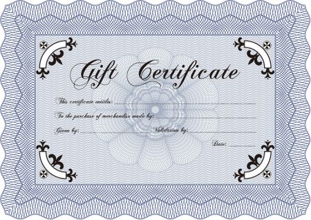 Modern gift certificate template. Sophisticated design.