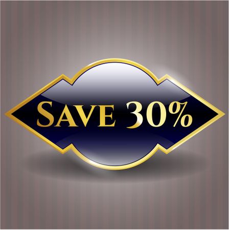 Save 30% golden emblem or badge