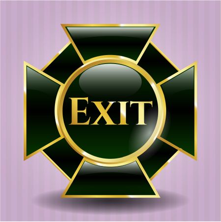 Exit gold badge or emblem