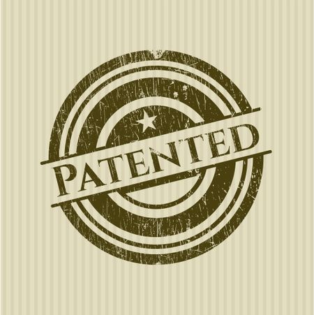 Patented rubber stamp with grunge texture