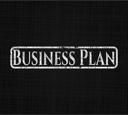 Business Plan chalk emblem written on a blackboard