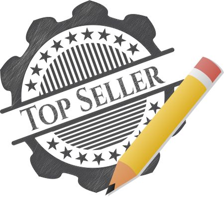 Top Seller emblem drawn in pencil