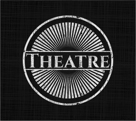 Theatre chalk emblem, retro style, chalk or chalkboard texture