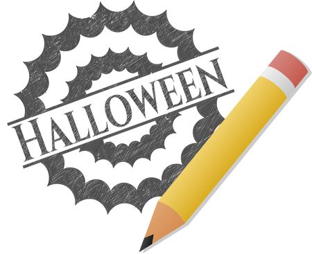 Halloween pencil emblem