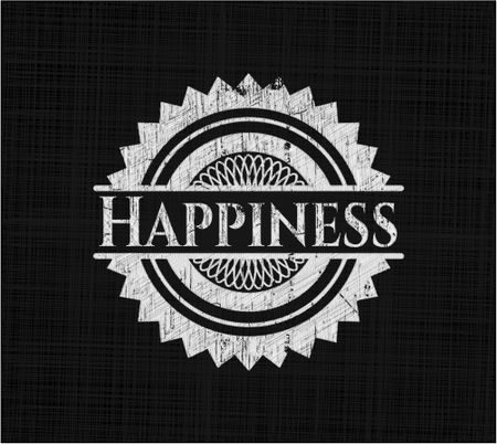 Happiness on chalkboard