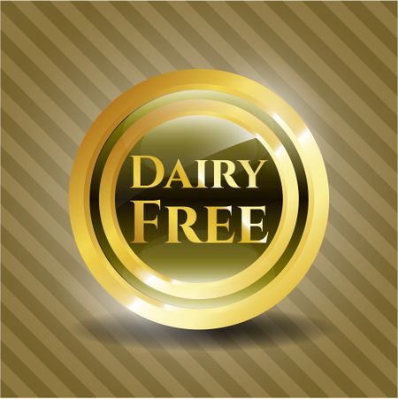 Dairy Free golden badge or emblem