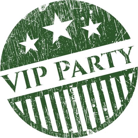 VIP Party rubber seal with grunge texture