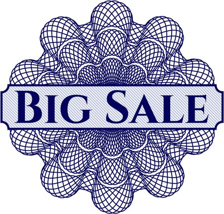 Big Sale written inside a money style rosette