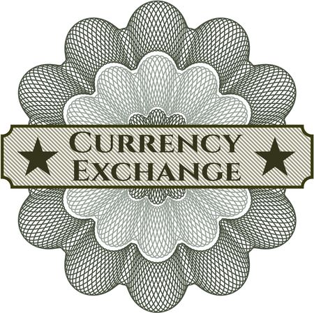 Currency Exchange written inside abstract linear rosette