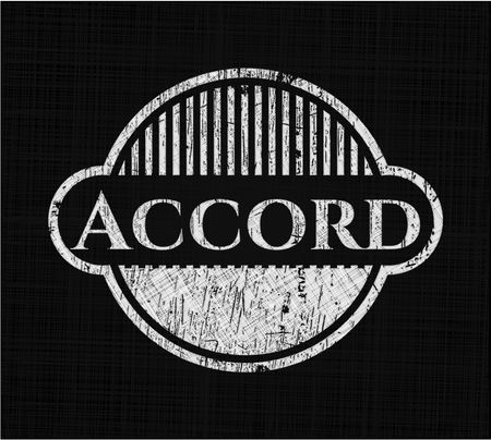 Accord chalkboard emblem on black board