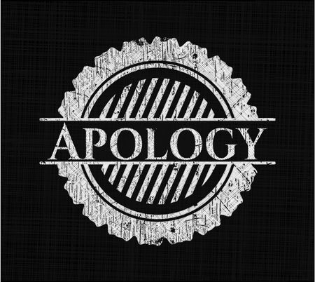 Apology on chalkboard