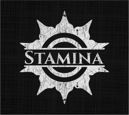 Stamina chalkboard emblem written on a blackboard