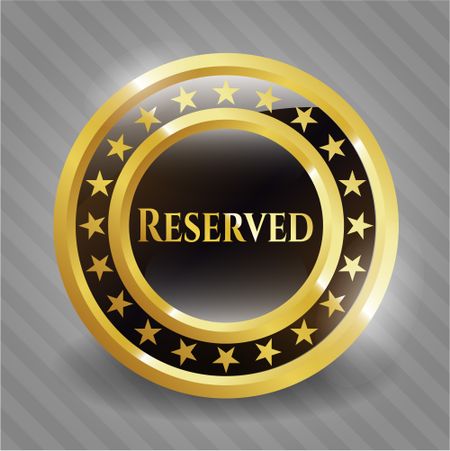 Reserved golden badge or emblem