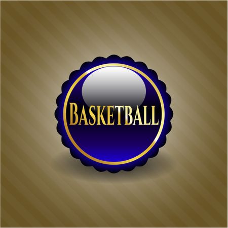Basketball gold shiny emblem