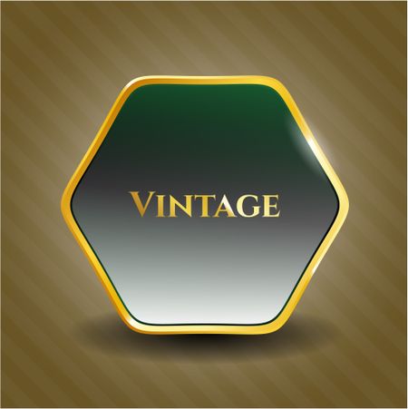 Vintage golden badge or emblem