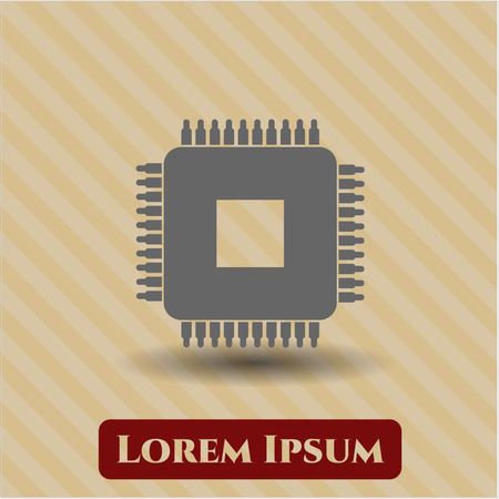 Microchip, microprocessor vector icon or symbol