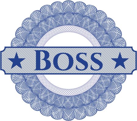 Boss inside a money style rosette