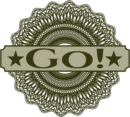 Go! rosette or money style emblem