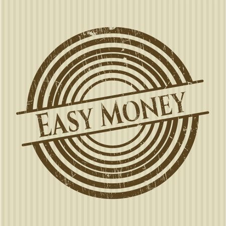 Easy Money rubber seal with grunge texture