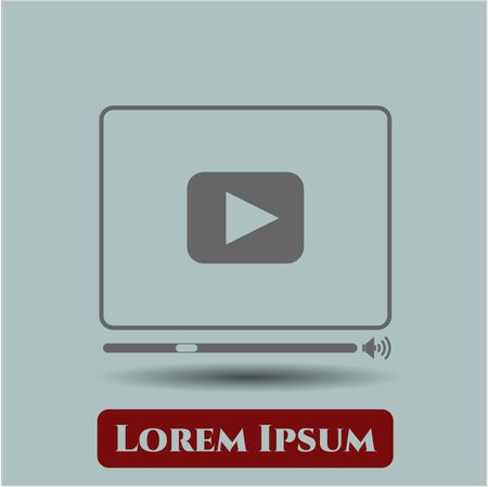 Video Player vector icon or symbol