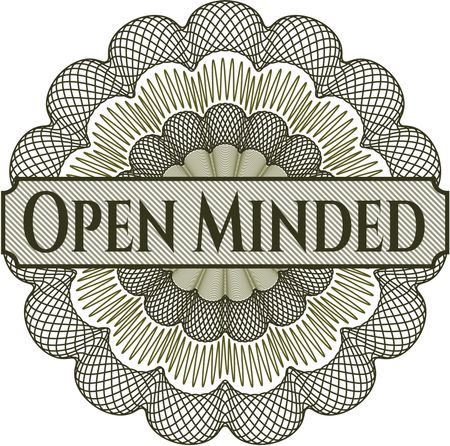 Open Minded rosette or money style emblem