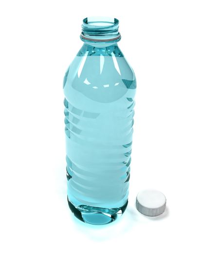 bottle of water isolated over a white background