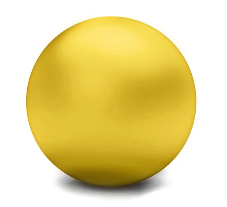 Golden ball isolated over a white background