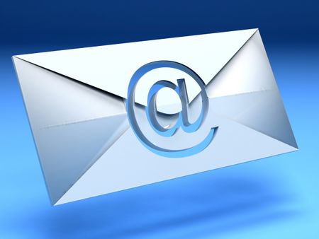 3D Envelop isolated over a blue background