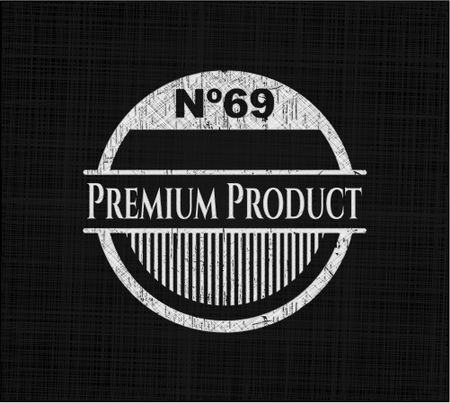 Premium Product chalk emblem written on a blackboard