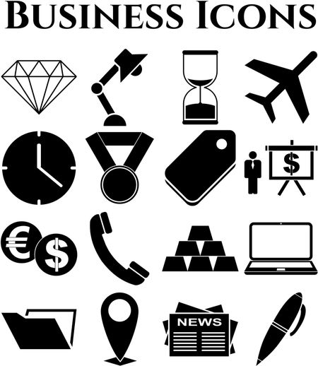 16 icon set. business Icons. Universal and Standard Icons.